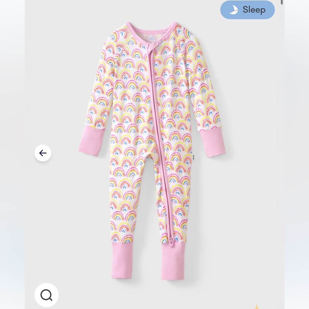 Little Sleepies Pastel Rainbows Zippy | 12-18 Months